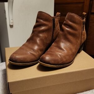 Lucky Brand Tan Leather Ankle Booties